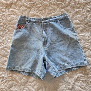 Vintage 80s/ 90s AJ Brandon Jean Shorts w/Patch Back Pockets Size 13/14
